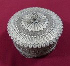 Heavy Islamic Persian Turkish Solid Silver Filigree Round Box