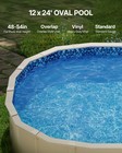 Vevor Oval Pool Liner 12x24ft Overlap Style Pool Liner 54in Wall Height Durable