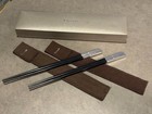 Auth Christofle Pair Chopsticks Noir Black Set Excellent Condition Elegant