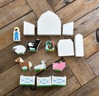 Melissa And Doug Farm Playset 15 Wooden Piece Farmer Animals Cow Horse Sheep Pig