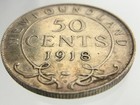 1918 C Canada Newfoundland 50 Cents Half Dollar Km  12 Circulated Coin Bb019
