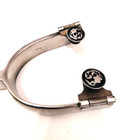 Formay  170505 Ss Engraved Mens Spurs W black Inlay 3 4 band 2  Shank