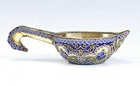 19c Russian Gilt Silver Enamel Kovsh