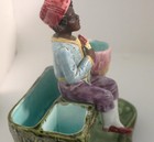 Rare Antique Majolica Blackamoor African Match Striker Figurine Exc Cond