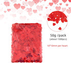 1500pcs 50g Valentines Day Hearts Confetti Decorations  Red Metallic Foil Heart