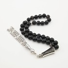 Black Agate Gemstone 33 Beads Tasbih  Islamic Prayer Beads Misbaha 125089
