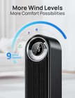 Dreo Tower Fan For Bedroom  25ft s Velocity Quiet Floor Fan  90   Oscillating Fan