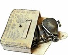 R   J Beck 1857 Style Spy Glass Brass Binocular Leather Case Antique Vintage