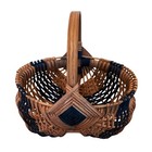 Amish Medium Melon Woven Egg Gathering Buttocks Basket With Handle