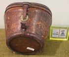 Vtg Victorian Distressed Leather Hat Box Dobbs Top Hat Lord   Taylor Store Prop