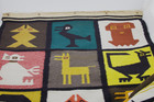 Vintage Handwoven Figural So American Ecuadorian Wool Wall Hanging Tapestry