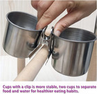 Bird Feeding Cups - Parrot Food Dish Stainless Steel Parrot Feeders Water Cage B