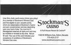 Stockman s Casino - Fallon  Nv - 5th Issue Slot Card  blank 