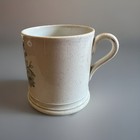 Antique Green Transferware Child   s Mug  Tree Climber Pattern  C1880s