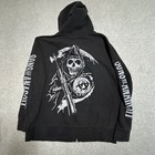 Sons Of Anarchy Men s Black Zip Up Hoodie Road Gear Prospect Logo Size 2xl