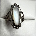 Vintage Sterling Silver  925  Ring W  Abalone C - Native Signed Sc - Size 10