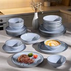 24 Piece Dinnerware Dishes Sets For 8  Stoneware Plates And Bowls Dinner Set    