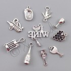 Wine Charms 10pcs Antiqued Silver Plated Charms Mix Cm6147 - 10  20 Or 50pcs