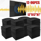 48 96 Pack 12 x12 x1  Acoustic Foam Panel Wedge Studio Soundproofing Wall Tiles