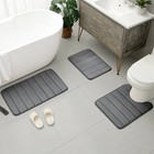 3pcs Luxury Velvet Memory Foam Bathroom Rug Set - Ultra Soft Non-slip Absorbent