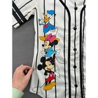 Disney Jersey Womens M Mickey Mouse Donald Duck Pinstripe Baseball White Black