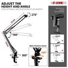 5 Core Microphone Arm Stand Upgraded Adjustable Suspension Boom Scissor Arm Mic 