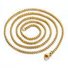 2 3 4 5mm 16 -30  Men Women Gold Plated Box Chain Necklace Stainless Steel Xmas