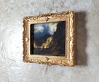 Miniature Framed Art Print Storm In The Rocky Mountains Bierstadt 1 12 Scale