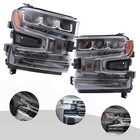 For 2019 2020 2021 Chevrolet Silverado 1500 Led Headlights Headlamps Lh Rh Pair