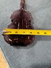 Deep Amethyst Purple Violin Figural Bottle Decanter Vintage With Hanger - 10 