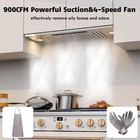 36 Inch Built-in Range Hood Insert Stainless Steel 900 Cfm With Charcoal Filter