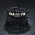 Men s Leather Beaded Bracelet Vintage Multi-layer Braided Handmade Set