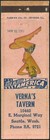 Vintage Girlie Pin-up   Verna   s Tavern   Matchbook Cover Seattle  Wa Washington
