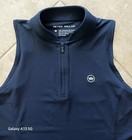 Peter Millar Women s M Shirley Sleeveless 1 4 Zip Blade Collar Navy Bl Polo Top 