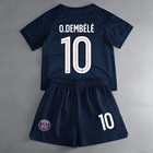 Youth Kid Dembele  10 Psg Navy Blue Home Soccer Jersey   Short Set Size 14-30