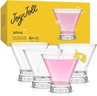 Joyjolt Afina Stemless Martini Glasses Set Of 4  8 5oz Liquor Drinking Glasses