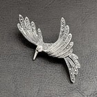Vintage Marsala Sterling Silver And Marcasite Hummingbird Brooch Pin