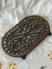 Oval Ornate Cast Iron Metal Victorian Footed Wall Hanging Trivet
