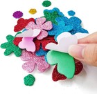 Glitter Foam Flower And Butterfly Shapes Stickers    