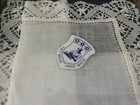 Nos Vintage French Linen Hand Made Crochet Lace Hankie In Box Wedding Bridal