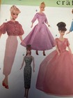 Vtg Vogue Craft 7241 Pattern Retro Dress Fashion Barbie Doll Uncut
