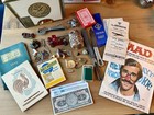Granpas   s Junk Drawer Lot Mixed Antique Collectibles Vintage Elgin Pocket Watch