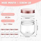 60 Pcs 3 Oz Clear Plastic Jars With Lids Wide Mouth Mason Jars Mini Storage C   