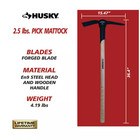2 5 Lb  Pick Mattock With 36 In  Hardwood Handle Free Shipping New
