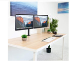 Dual Monitor Stand Adjustable Desk Mount Screen For Led Lcd 13-27 Inches