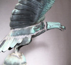 Antique Full Bodied Copper Eagle Weathervane With Arrow   Display Stand