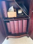 Antique Columbia Lion s Head Grafonola Record Player With Vintage Records 