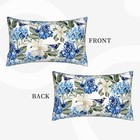 Blue And White Pillow Covers 12  X 20   pack Of 2  Blue Hydrangea Floral Flower