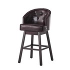 Westman 30-inch Brown Leather Swivel Backed Barstool  set Of 2 
