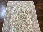 Indo Per sian Rug 4x6 Vintage Handmade Wool Carpet Floral Allover Beige